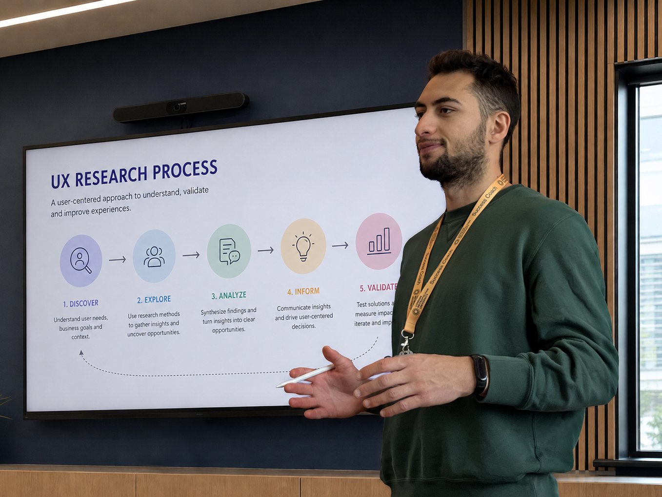 Professional workspace showcasing UX design and psychology